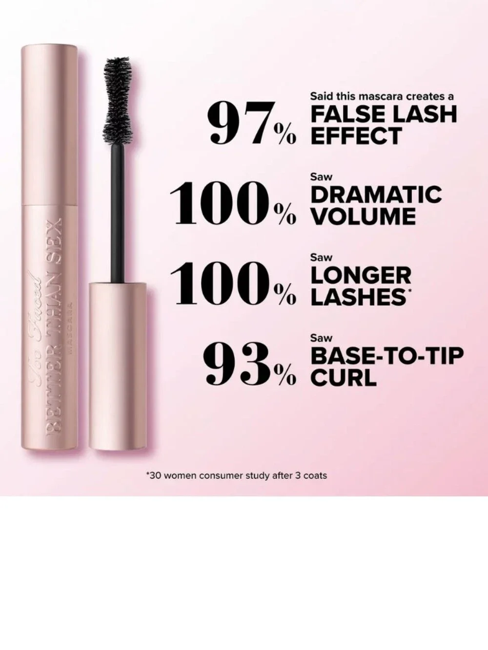 Too Faced Better Than Sex Mascara: Black, , .17oz, NWOB